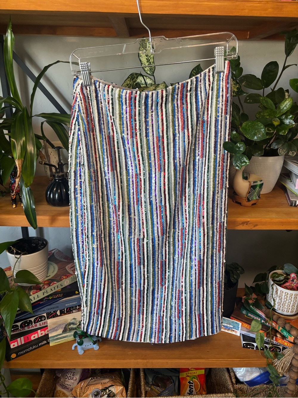 J.Crew Collection Multi-Color Striped Sequin Pencil Skirt Size 4